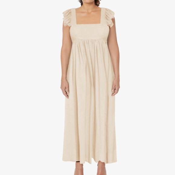 Cream A-line Maxi Dress - Picture 4 of 5